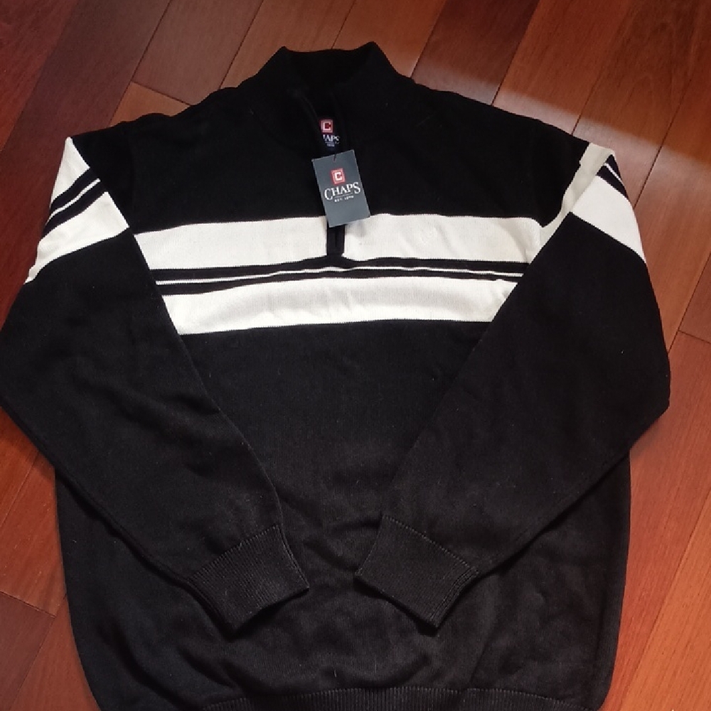 NWT Chaps XLT Men's Sweater in Black and White